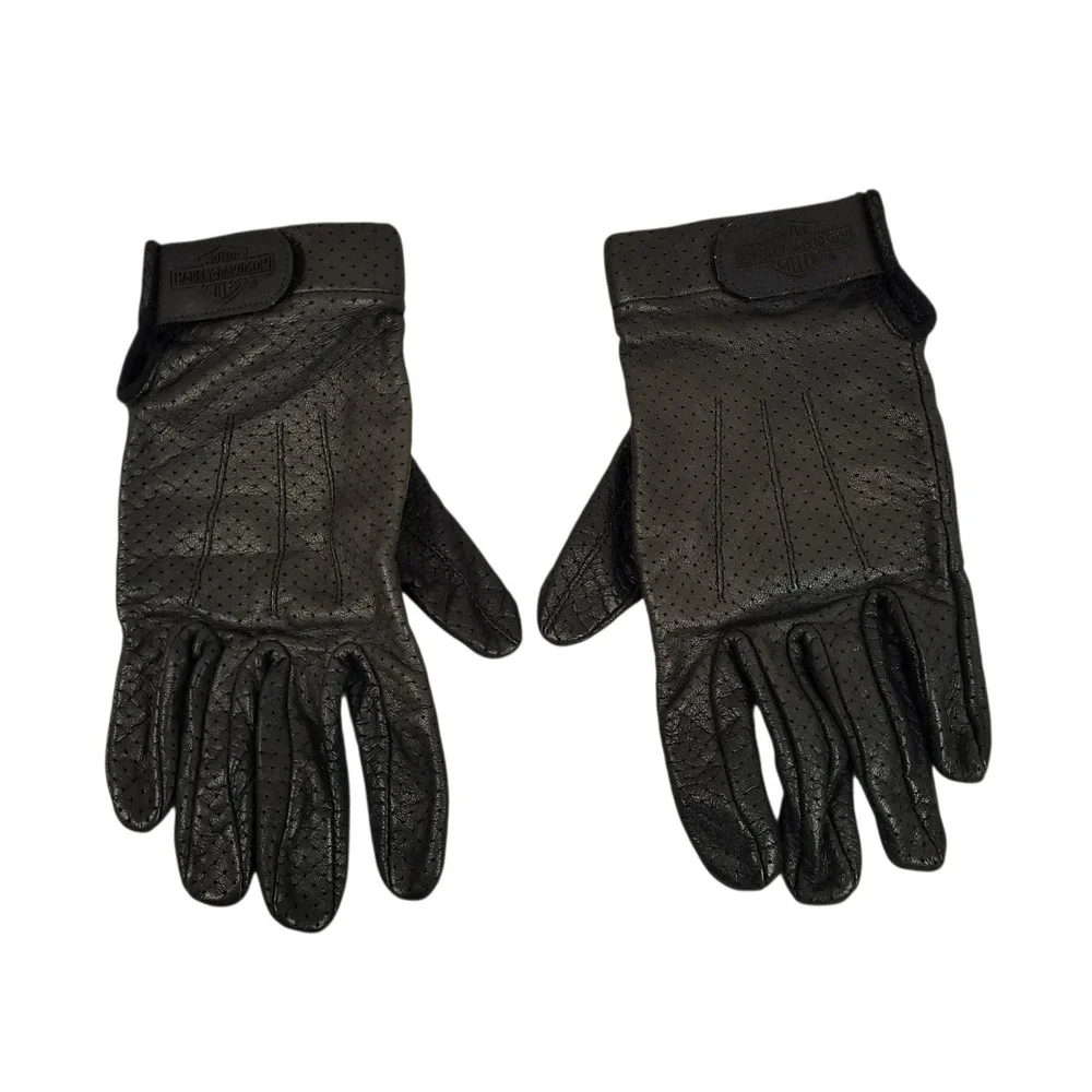 Harley Davidson Womens Gloves Bundle Leather Fingerless Fleece L & XL Black EUC